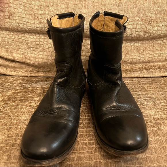 Frye Women's Pippa Black Leather Buckle ankle boots - Picture 10 of 13